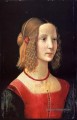 Portrait d’une fille Renaissance Florence Domenico Ghirlandaio